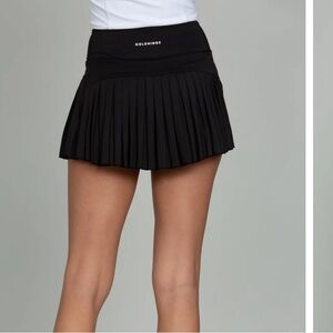 Goldhinge Black Pleated Women's Skirt